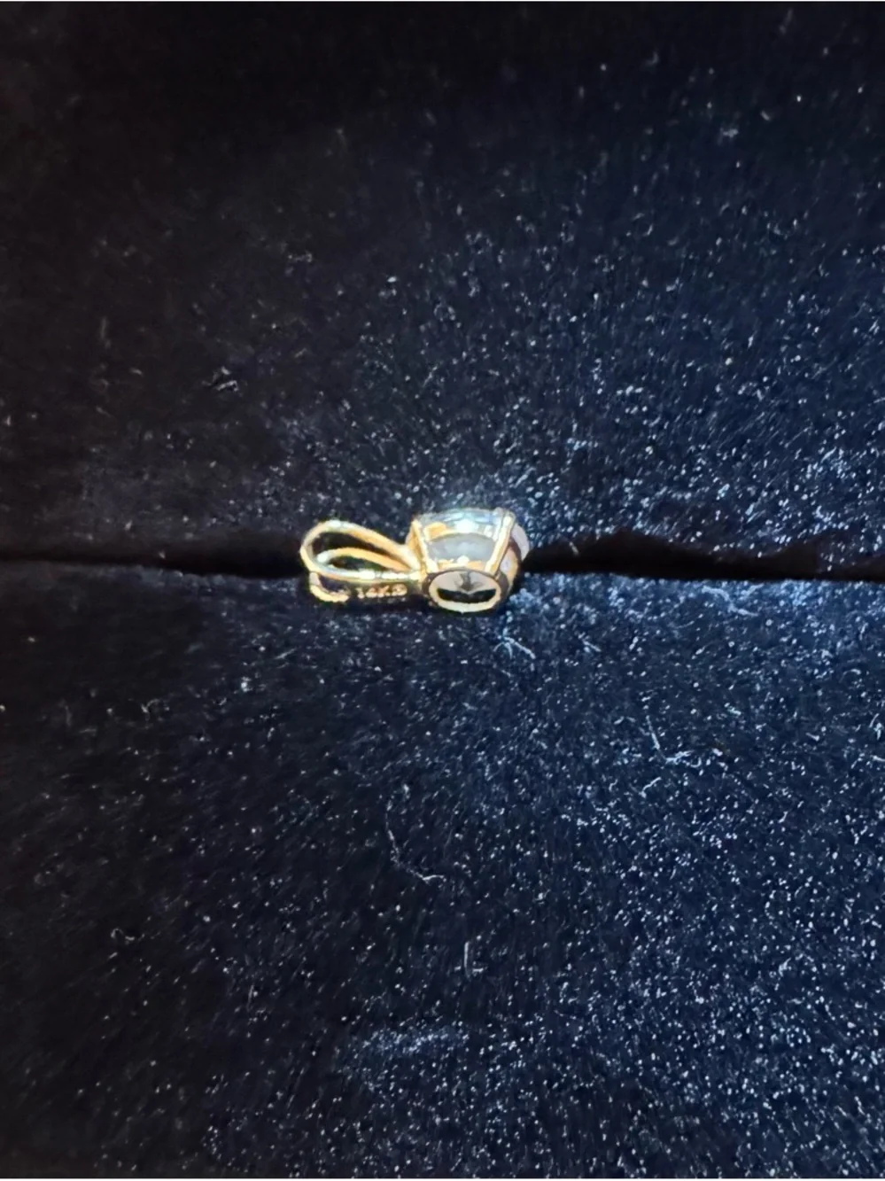 14K Gold Solitaire Moissanite Pendant - Picture 3 of 4